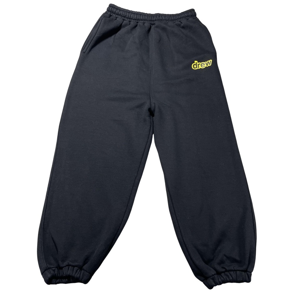 Drew House‎ Pants Mens Medium Black Fleece Sweatpants Drawstring Elastic Cuffs